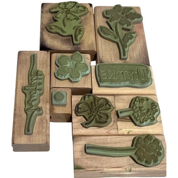 Stampin Up! Heartfelt Thanks Two-Step Rubber Stamp Set Of 10 With Floral & Senti - Picture 3 of 3